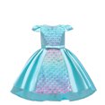thumbnail image 1 of KONBECA Toddler Girls Princess Dress, Little Girls Party Wedding Dress, Lace Bowknot Cute Mermaid Beading Dress, Kids Pageant Flower Girl Sleeveless Dress, Birthday Gifts for Girls Green (9-10 Years), 1 of 8