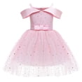thumbnail image 1 of KONBECA Toddler Girls Princess Dress, Little Girls Party Wedding Dress, Lace Bowknot Off Shoulder Pleated Dress, Kids Pageant Flower Girl Sleeveless Dress, Birthday Gifts for Girls Pink (2-3 Years), 1 of 7