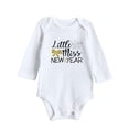 thumbnail image 1 of KONDYS 2025 My First New Year Clothes Baby Boy Girl New Year Bodysuit Letter Print Romper Jumpsuit Bodysuit Bodysuit Cute Stylish Cozy Baby's Christmas Bodysuit 9-12 Months, 1 of 4