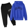 thumbnail image 1 of KONDYS Children Kids Casual Letter Printed Long Sleeve Hoodie Pullover Sweatshirt Tracksuit Jogger Sweatpants Unisex 2 PC Sweatsuit Set Lightweight Stylish Cute Cozy Boys Dailywear, 1 of 3