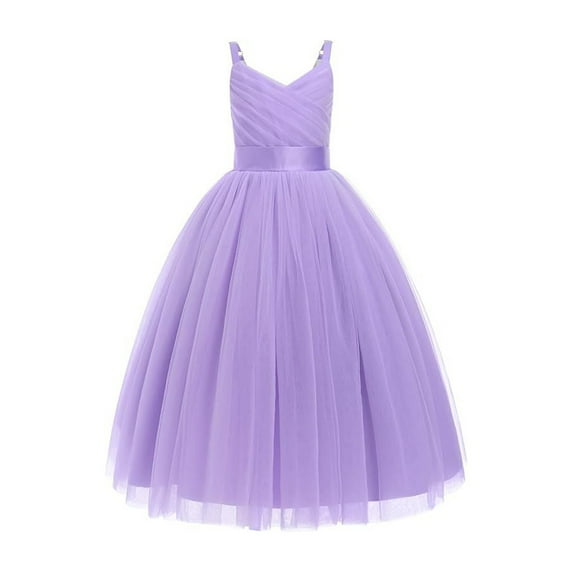 KONDYS Children's Fashion Mesh Lace Suspender Puffy Dress Birthday Dress (3-14 Years Old) Beautiful Casual Girls Dress