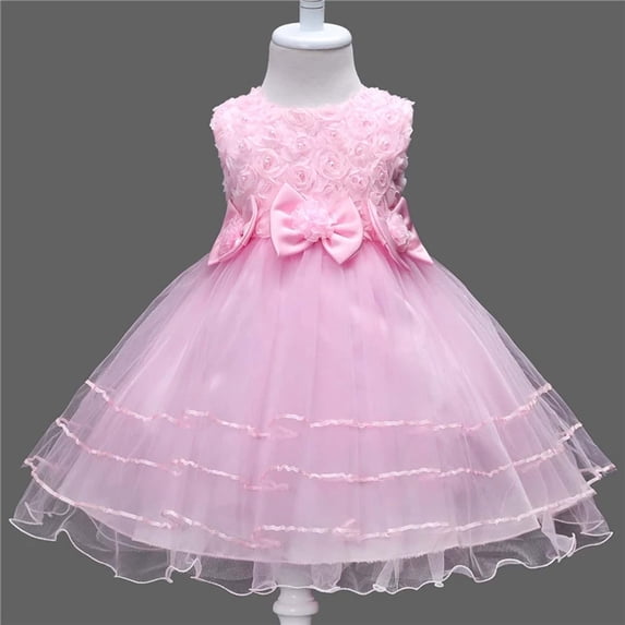 KONDYS Children's Mesh Dress Dress Stylish Little Girl Dress Beautiful Casual Girl's Princess Dress