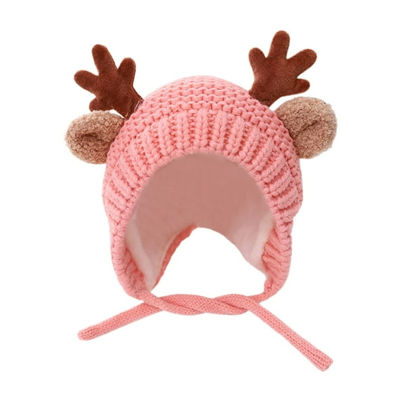 KONDYS Cute Kids Baby Girls Boys Woolen Hat Lovely Antler Knitted Cap Earmuffs Hat Children Cute Lightweight Kids Hats