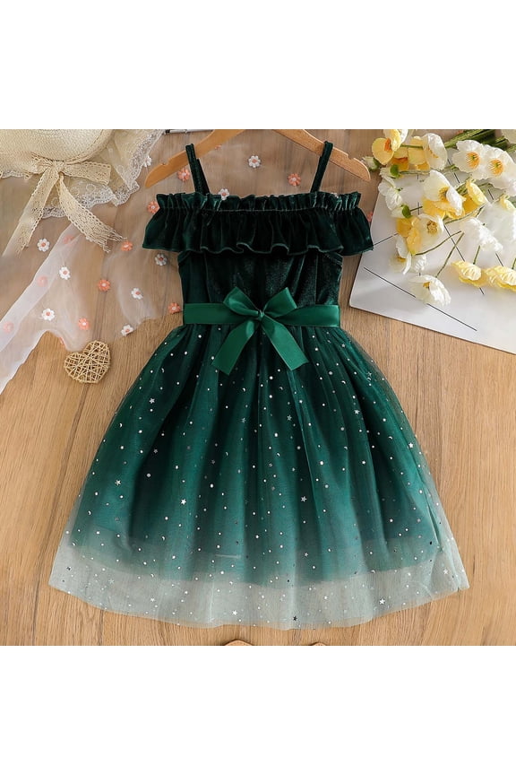Dresses for Girls Sleeveless Off Shoulder Bow Parties Stage Performances Evening Gown Casual Summer Beach Sundress Size 14-15Y
