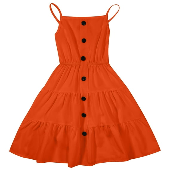 KONDYS Dresses for Girls Sleeveless Tiered Layer Halter Strap Swing Floral Print Casual Summer Beach Sundress Size 8-9Y