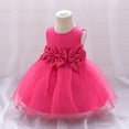 thumbnail image 1 of KONDYS Girls Elegant Dresses Infant Sleeveless Bowknot Mesh Festival Christening Casual Beach Sundress for 6-12M, 1 of 3
