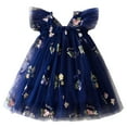 thumbnail image 1 of KONDYS Girls Elegant Dresses Sleeveless Embroidered Flowers With Wing Mesh Tutu Tulle Holiday Party Dress Summer Clothes for 6-12M, 1 of 4