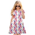 thumbnail image 1 of KONDYS Girls Summer Dress 4Th Of July Independence Day Striped Star Printed Ruffles Short Sleeve Casual Loose Flowy Tiered Dresses for 6-7Y, 1 of 4