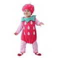 thumbnail image 1 of KONDYS Halloween Toddler Baby Halloween Cute Strawberry Print Fancy Jumpsuit Outfits 3PCS With Hat Breathable Latest Baby Set Outfits 12-18 Months, 1 of 9