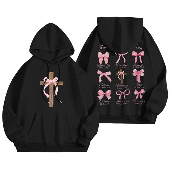 KONDYS Hoodies For Women Word Graphic Sweatshirts Vintage Hoodie Trendy Sweatshirts Preppy Clothes Long Sleeve Sweatshirt Tops Stylish Cozy Women's Hoodies
