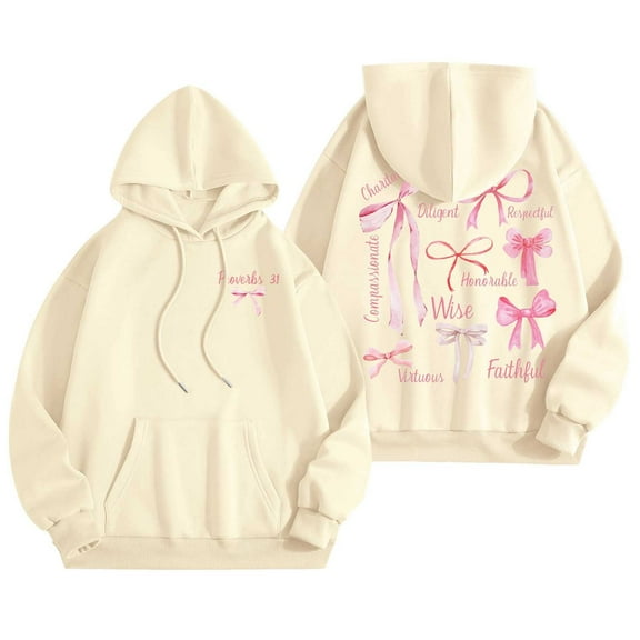 KONDYS Hoodies For Women Word Graphic Sweatshirts Vintage Hoodie Trendy Sweatshirts Preppy Clothes Long Sleeve Sweatshirt Tops Stylish Cozy Women's Sweatshirt
