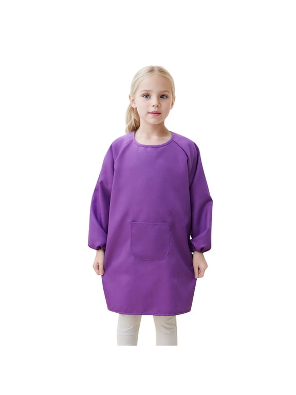 Kid Art Smock Apron With Pocket For Children Artist Painting Aprons Smocks With Long Sleeve Breathable Cozy Beautiful Children Shirts