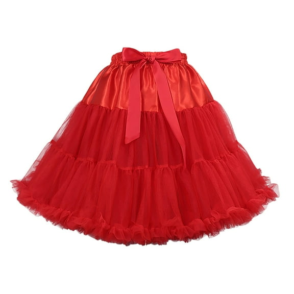 KONDYS Ladies Mesh Tutu Skirt Lengthened Double Layer Short Skirt Dance Skirt Skirt Bustier Skirt Beautiful Stylish Women's Skirt