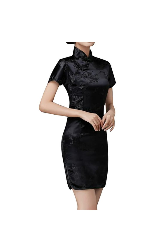Ladies Vintage Etiquette Welcome Dress Of China Style Short Sleeved Short Cheongsam Special Interesting Performance Cloths