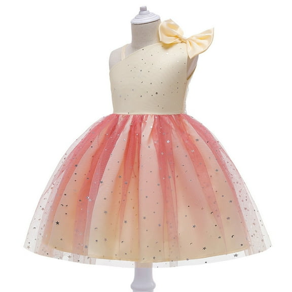 KONDYS Oddler Kids Girls Prints Sleeveless Party Hoilday Photography Court Style Tulle Mesh Dress Princess Clothes Beautiful Casual Girl's Princess Dress
