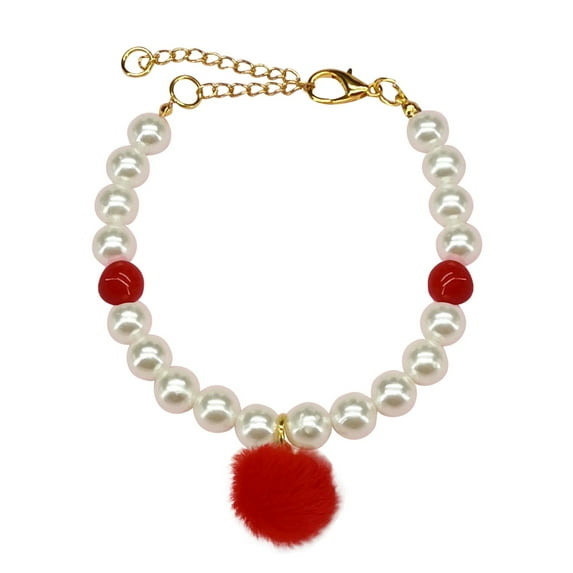 KONDYS Pet Collar Pet Pearl Necklace Cat Dog Pearl Collar Pet Pendant Cute Healthy Practical Pet Accessories