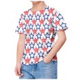 thumbnail image 1 of KONDYS Shirts for Kids 4Th Of July Independence Day Usa Flag Printed Short Sleeve Cute Summer Tops Size 3-4Y, 1 of 4