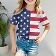 thumbnail image 1 of KONDYS Shirts for Kids Crewneck 4Th Of July Independence Day Usa Flag Printed Short Sleeve Cute Summer Tops Size 8-9Y, 1 of 4