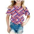 thumbnail image 1 of KONDYS Toddler Shirts for Boys Girls Shirts 4Th Of July Independence Day Printed Short Sleeve Child Summer Vacation Shirt for 6-7Y, 1 of 4