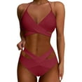 thumbnail image 1 of KONDYS Two Piece Bikini Sets For Women High Waisted Bikini Push Up Swimsuit Wrap Bathing Suit Stylish Breathable Women's Beachwear, 1 of 5