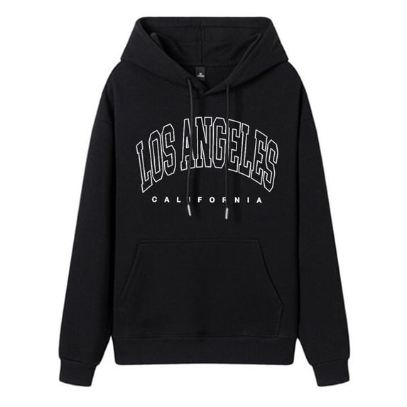 KONDYS Women Casual Fashion Letter Print Hoodie Graphic Drawstring Pullover Preppy Sweatshirt Stylish Cozy Women's Hoodies