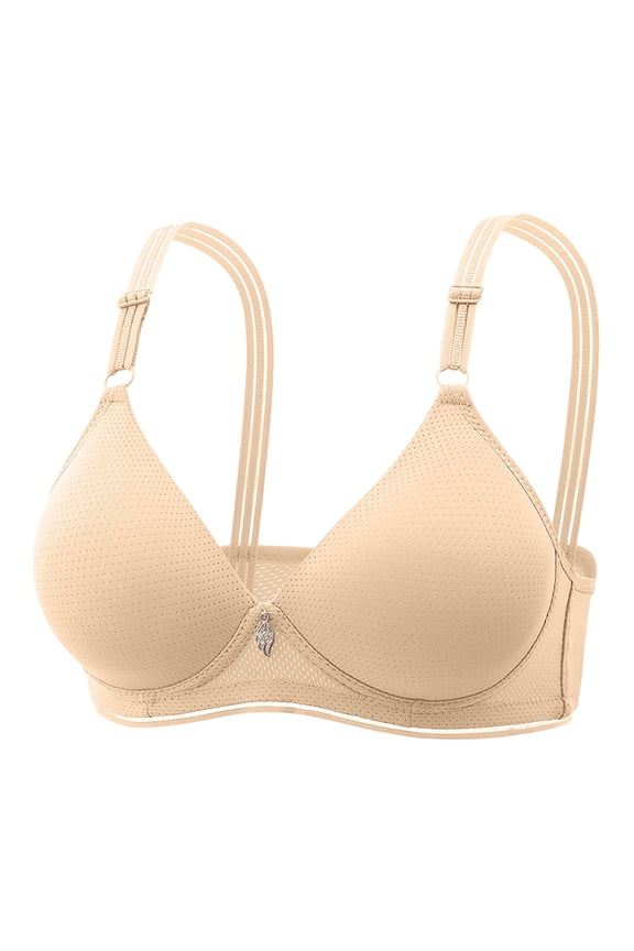 Women Lace Back Button Shaping Cup Adjustable Shoulder Strap Large Size Underwire Bra Cozy Elastic Women's Bra