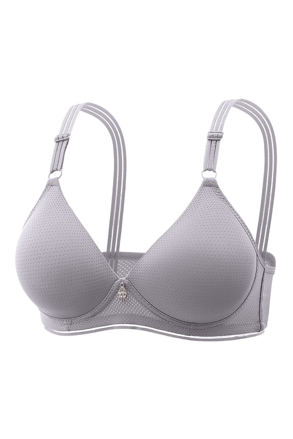 Women Lace Back Button Shaping Cup Adjustable Shoulder Strap Large Size Underwire Bra Cozy Elastic Women's Bra