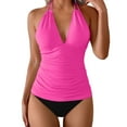 thumbnail image 1 of KONDYS Women Tankini Tops No Bottom V Neck Swim Tops Bathing Suit Tops Beachwear Swimwear Classic, 1 of 3