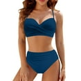 thumbnail image 1 of KONDYS Women's High Waisted Bikini Sets Sporty Two Piece Swimsuit Color Block High Cut Bathing Suits Stylish Breathable Women's Beachwear, 1 of 5