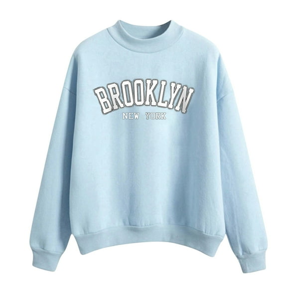 KONDYS Womens Casual Long Sleeve Graphic Tee Shirts Crew Neck Sweatshirts Pullover Tops For Women Stylish Cozy Women's Hoodies