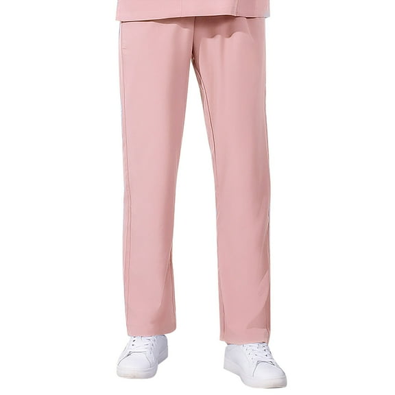 KONDYS Womens Scrub Straight Leg Elastic Waist Nursed Jogger Pants Working Leggings With Pockets Unisex Workwear Size L