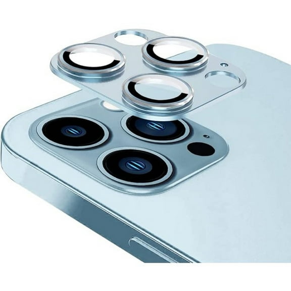 KONEE Camera Lens Protector Compatible with iPhone 13 Pro/ 13 Pro Max, 9H Tempered Glass Screen Protector, Metal Protective Lens Cover for iPhone 13 Pro/ iPhone 13 Pro Max - Blue