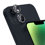 KONEE Camera Lens Protector Compatible with iphone 14 /14 Plus, Anti Scratch Tempered Glass Camera Screen Protector, Bling Individual Lens Cover for iPhone 14 / iPhone 14 Plus - Black Glitter