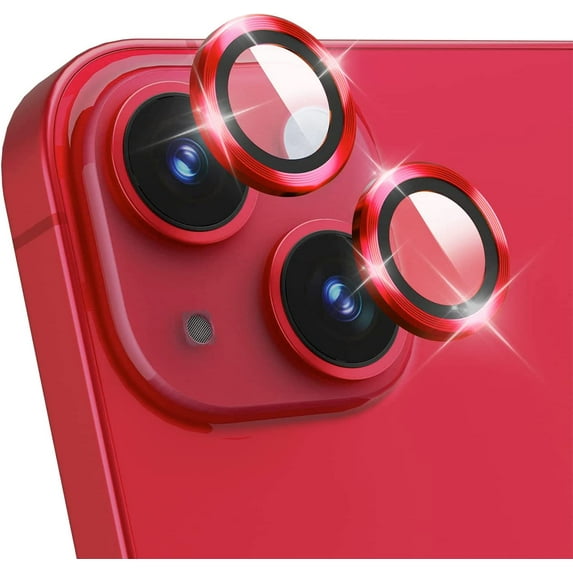 KONEE Camera Lens Protector Compatible with iphone 14/ 14 Plus, Anti Scratch Tempered Glass Camera Screen Protector, Individual Lens Cover for iPhone 14 / iPhone 14 Plus - Red
