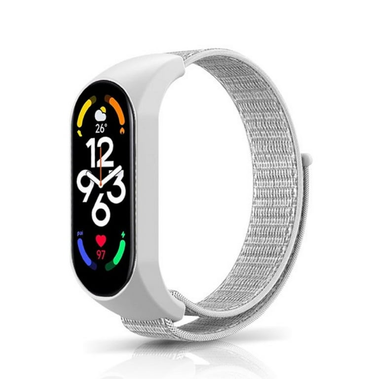 KONEE Nylon Band Compatible with Xiaomi Mi Band 7 Mi Band 6 Mi Band 5 Strap Velcro Bracelet Adjustable Replacement Wristband for Xiaomi Mi Band 7 Xiaomi Mi Band 6 Xiaomi Mi Band 5 White Walmart