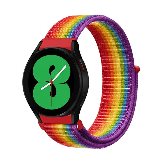 KONEE Nylon Bnad Compatible with Samsung Galaxy Watch 5 40/44mm, Watch 5 Pro 45mm, Watch 4 Classic 42/46mm Strap Velcro Bracelet Adjustable Replacement Wristband for Samsung Galaxy 42mm - Rainbow