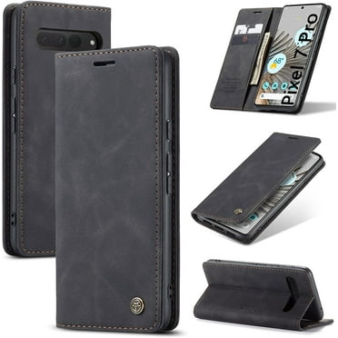 KONEE Phone Case Compatible with Google 7 pro Leather Case PU Leather Flip Phone Case with [Card Slot] [Stand Function], Foldable Phone Case for Google 7 pro Case - Black