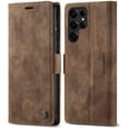 thumbnail image 1 of KONEE Phone Case Compatible with Samsung Galaxy S22 Ultra 5G,Leather Case PU Leather Flip Phone Case with [Card Slot] [Stand Function], Foldable Phone Case for Samsung Galaxy S22 Ultra 5G Case,Brown, 1 of 7