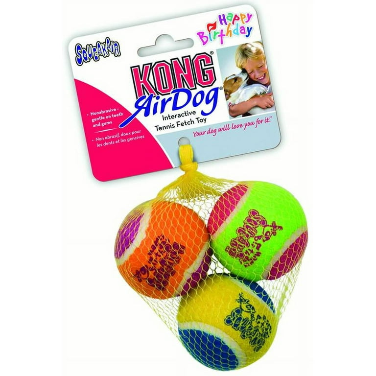 KONG AirDog Squeakair Birthday Balls Dog Toy KONG AirDog Squeakair Birthday Balls Dog Toy