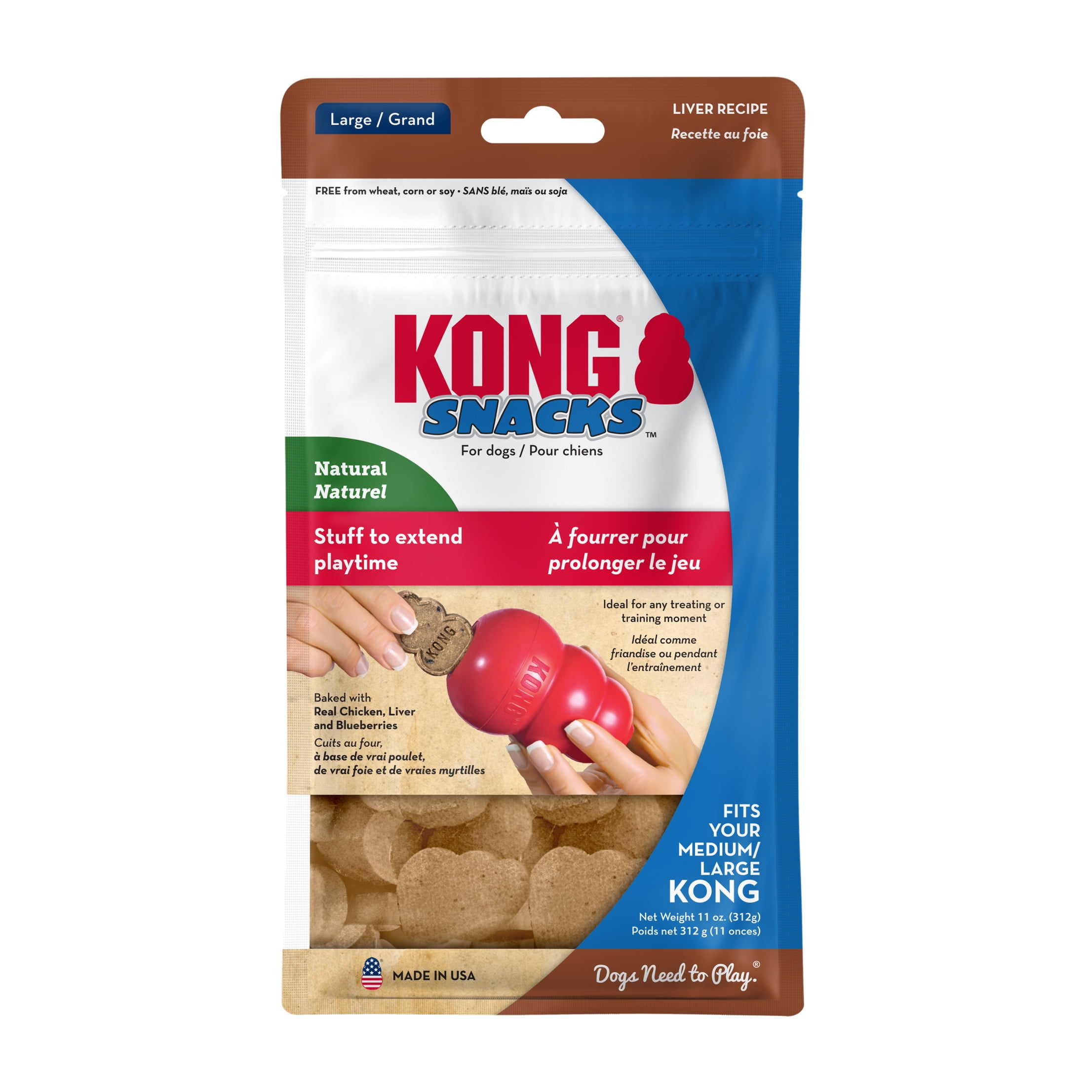 KONG® Snacks® Natural Dog Treats, Premium Biscuit, Liver, Large