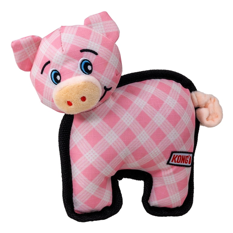 KONG® Ballistic® Pig Squeaker Dog Toy, Medium, for Dogs Between 15