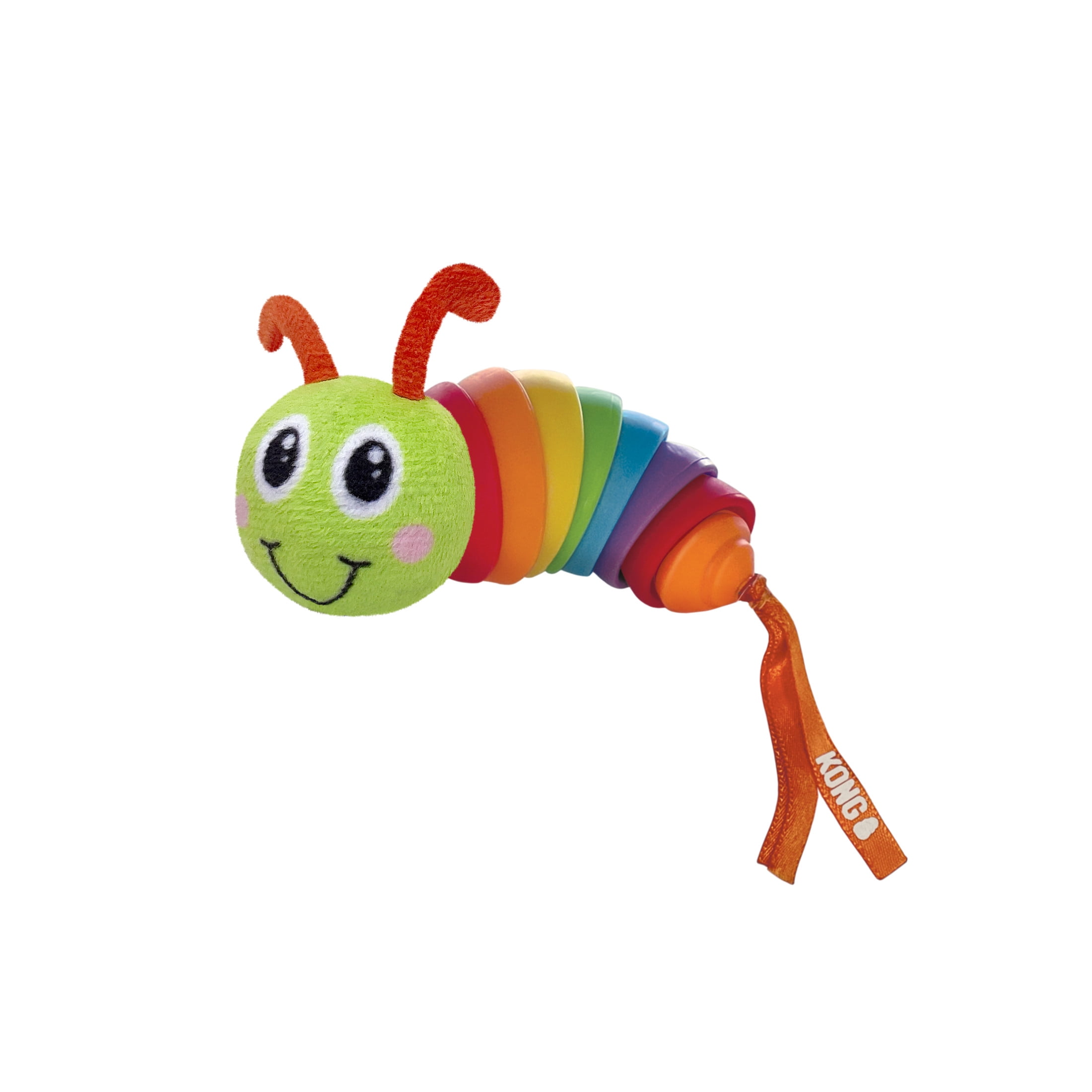 KONG® Bat-A-Bout Clackz Caterpillar Cat Toy, with Premium North American Catnip