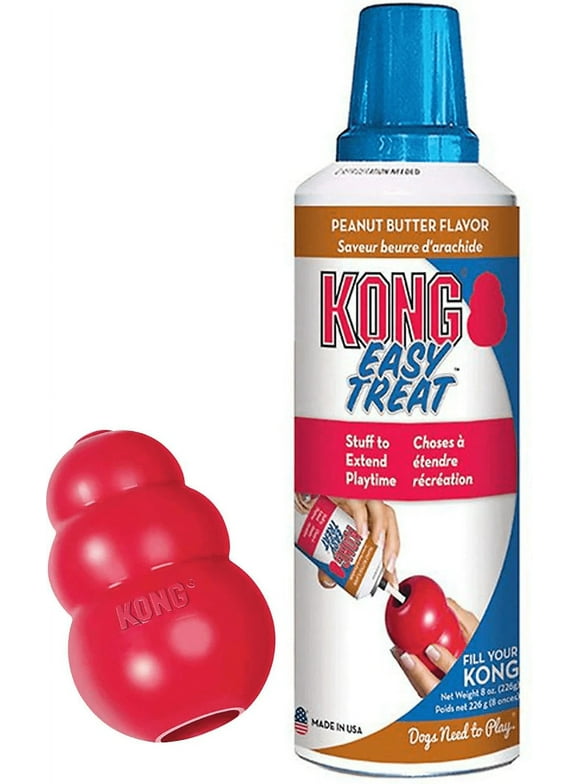 KONG Classic - Easy Treat Bundle Classic XSmall Kong with 8oz Easy Treat
