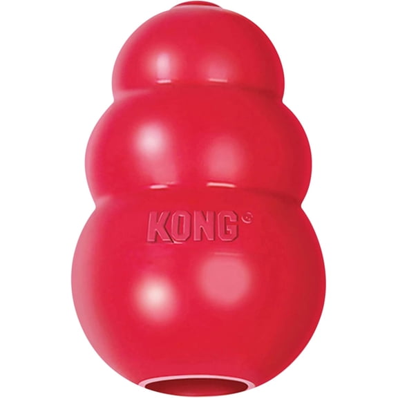 KONG Classic Stuffable Dog Toy - Fetch & Chew for Dogs Treat-Filling Capabilities Erratic Bounce Extended Play Time Durable Natural Rubber Material Large