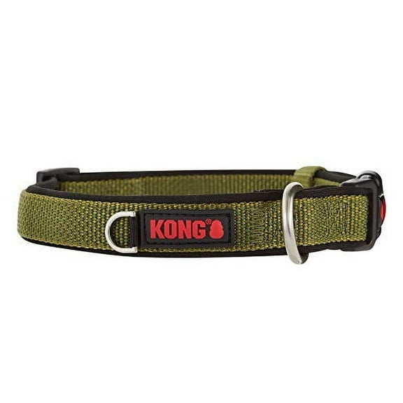 KONG Comfort Neoprene Padded Dog Collar Offered by Barker Brands Inc. (Medium, Green)