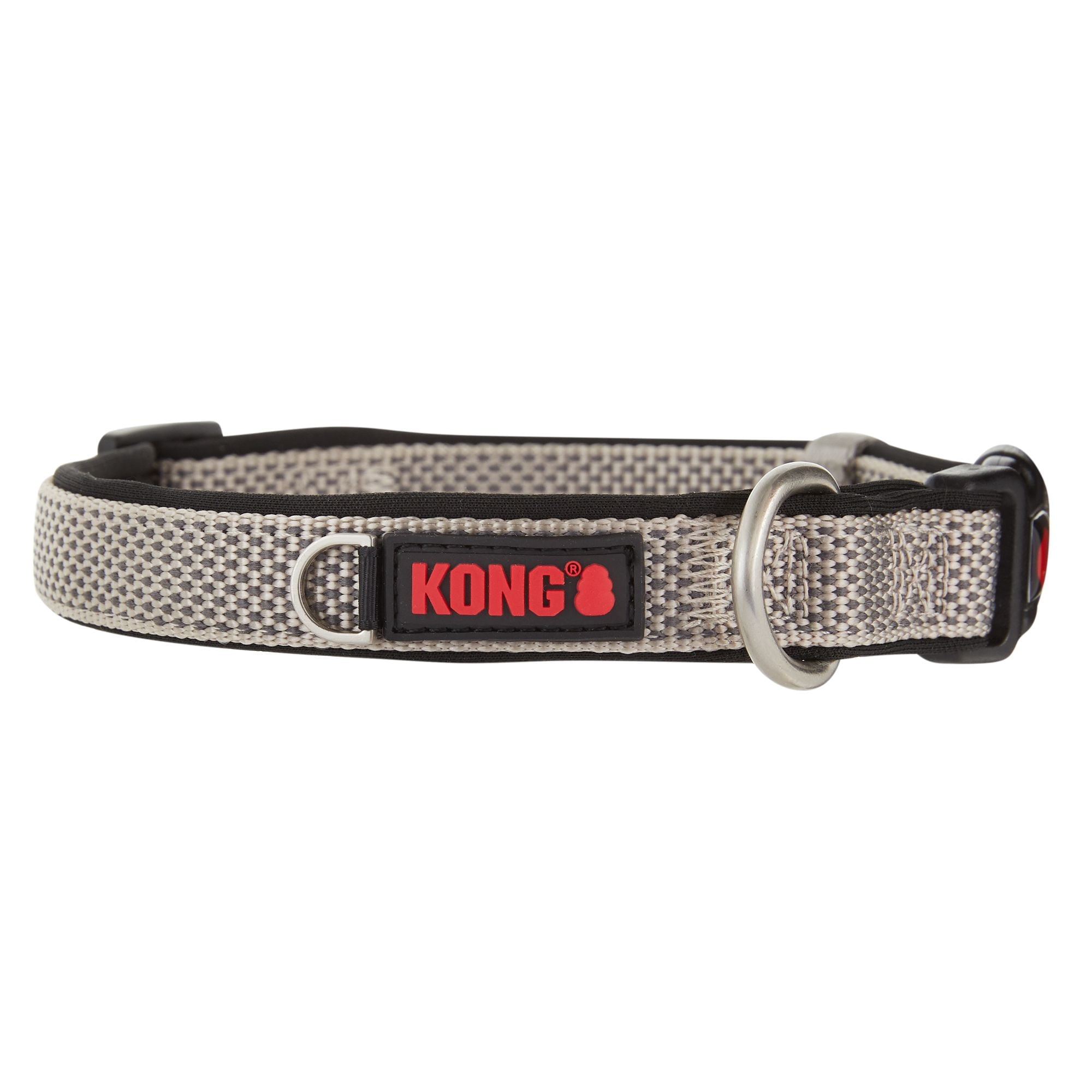 KONG Comfort Neoprene Padded Dog Collar Offered by Barker Brands Inc. (Medium, Grey)