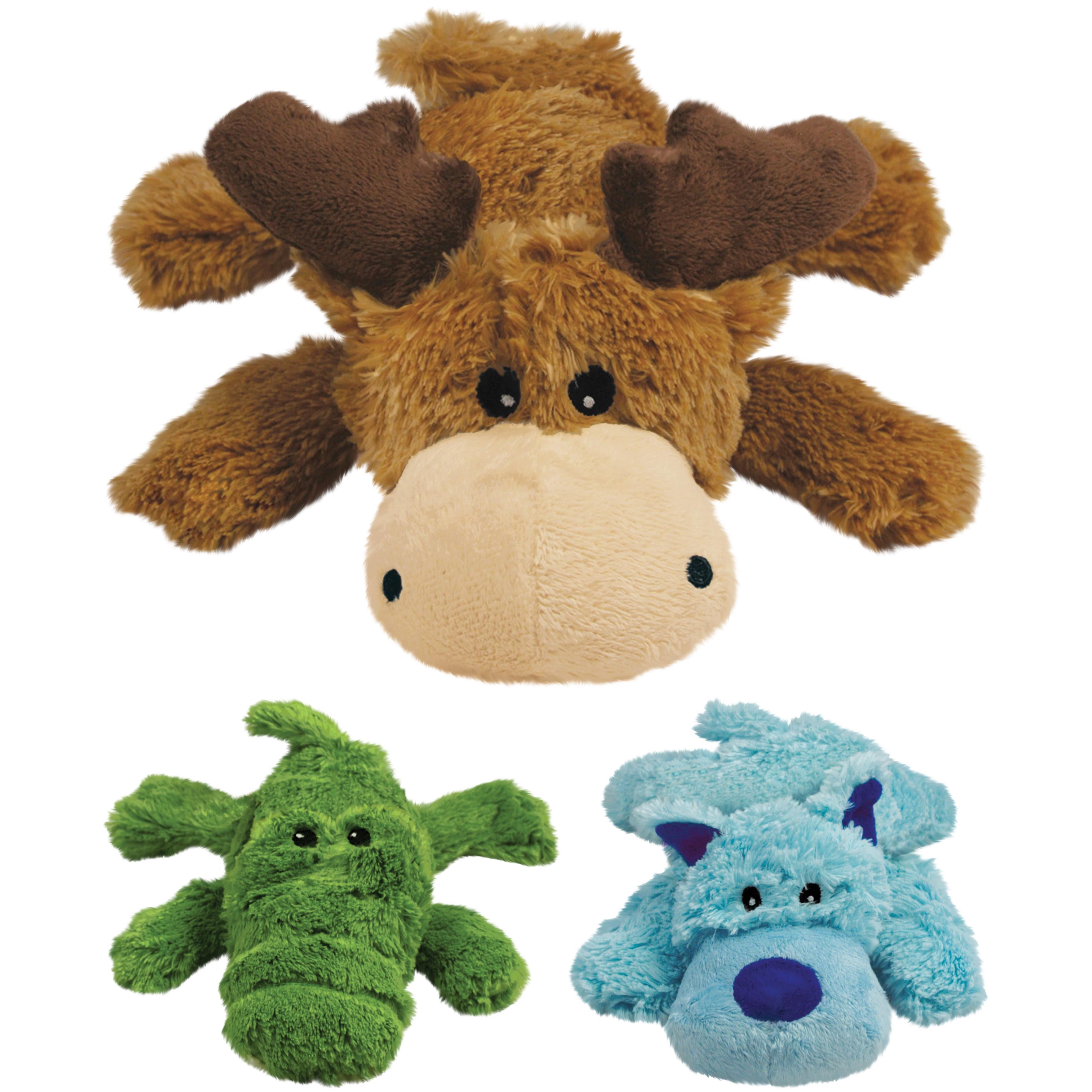 KONG Cozie™ Kit, includes Marvin the Moose, Baily the Blue Dog, and Ali the Alligator – Soft Plush Toys for Medium Dogs