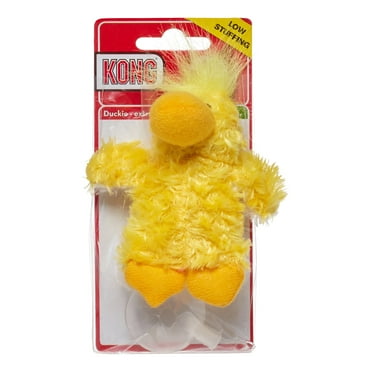 KONG Duck Low Stuffing Plush Dog Toy, Extra Small, Yellow