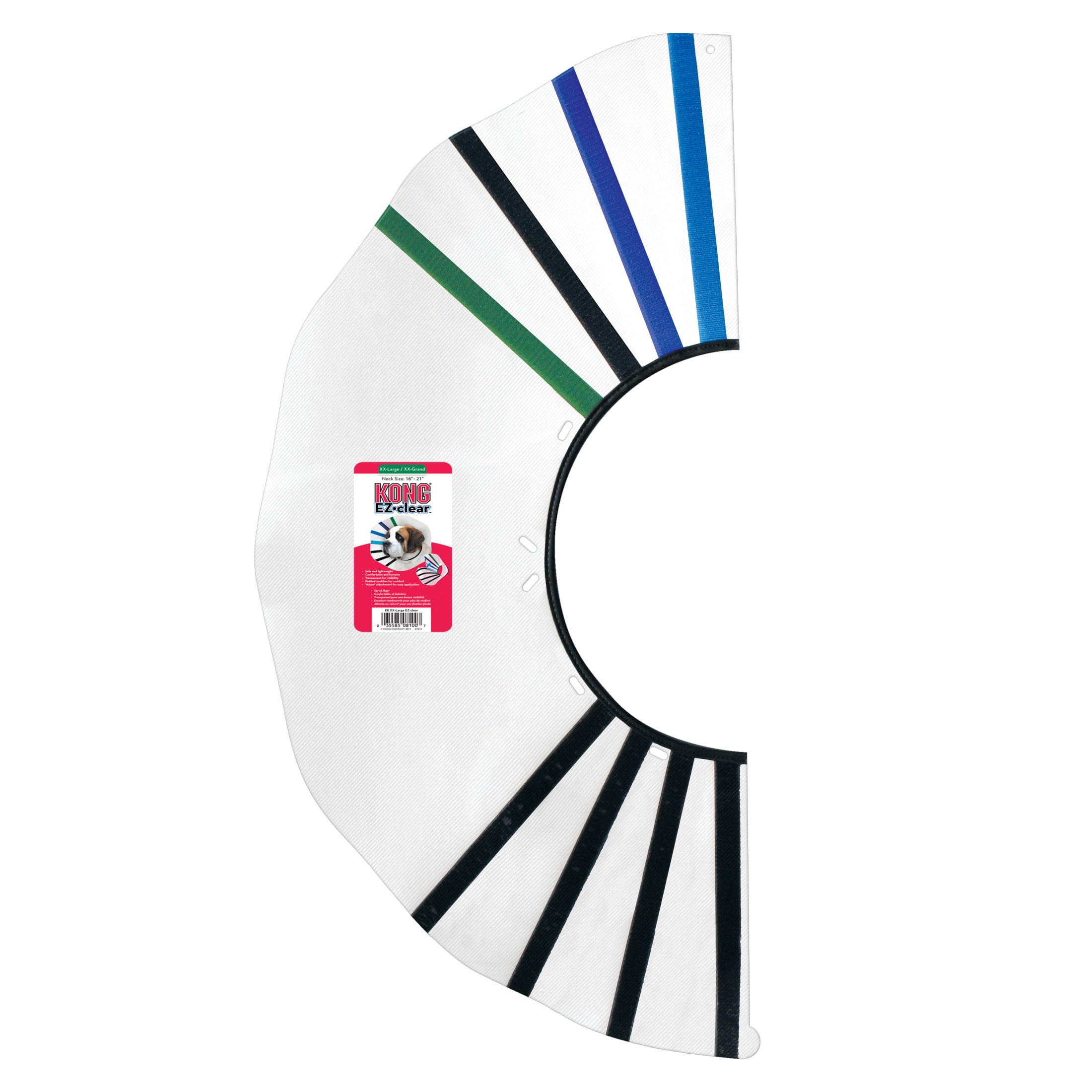 KONG® EZ Clear™ Recovery Collar, Easy Hook and Loop Straps for Adjusting, Extra Extra Lage