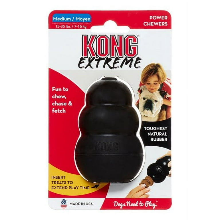 KONG - Extreme Dog Toy - Toughest Natural Rubber, Black - Fun to